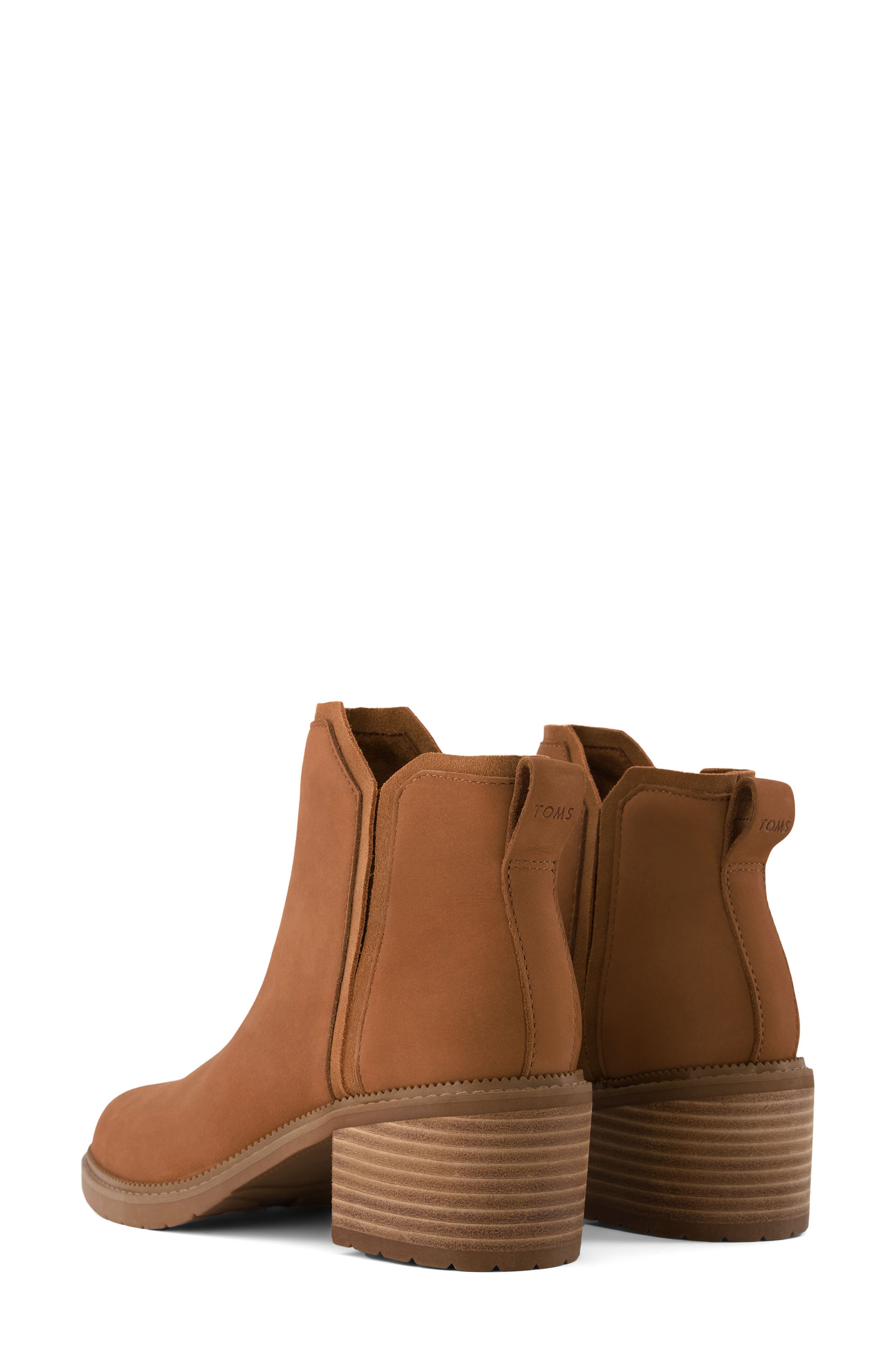 TOMS Hailey Water Resistant Leather Bootie, Alternate, color, Brown