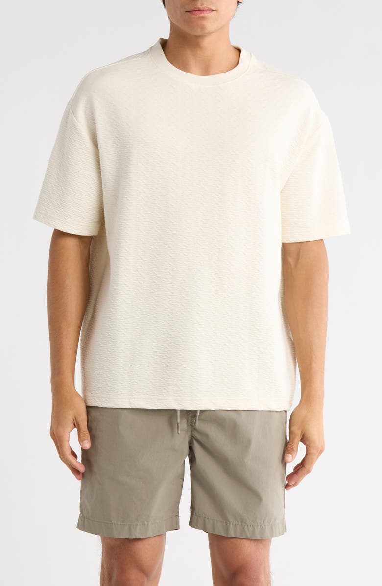 DENIM AND FLOWER Textured Crewneck T-Shirt, Main, color, Off White