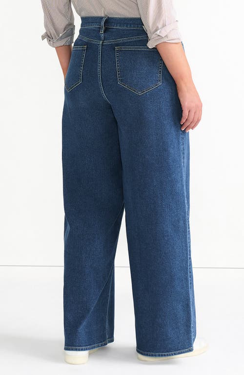 Shop Lands' End Recover Denim High Rise Extra Wide Leg Jeans In Crawford Wash