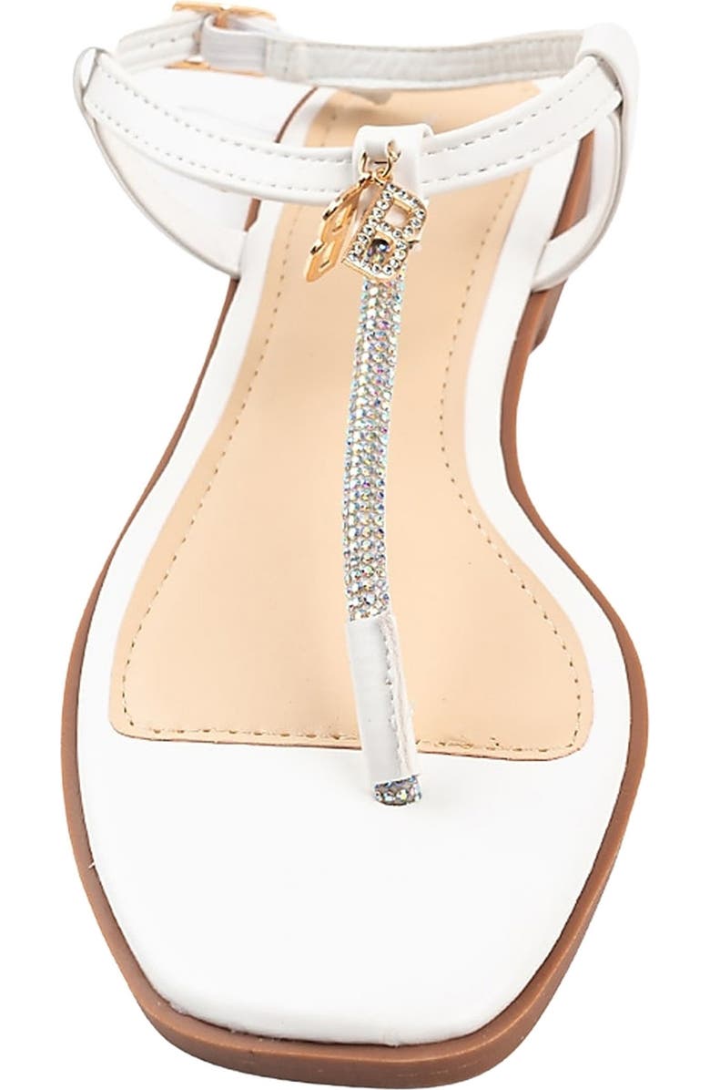 bebe Rhinestone T-Strap Sandal, Alternate, color,