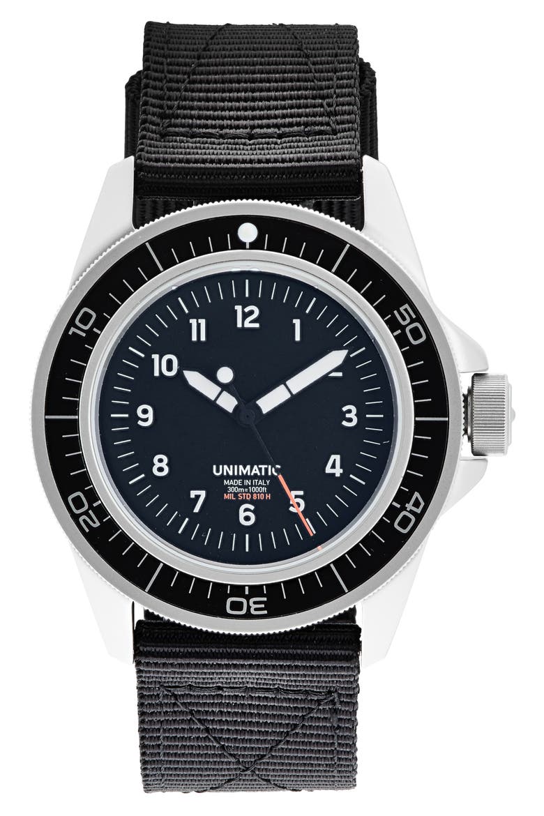 Modello Quattro Quartz NATO Strap Watch, 41mm, Main, color, BLACK STEEL