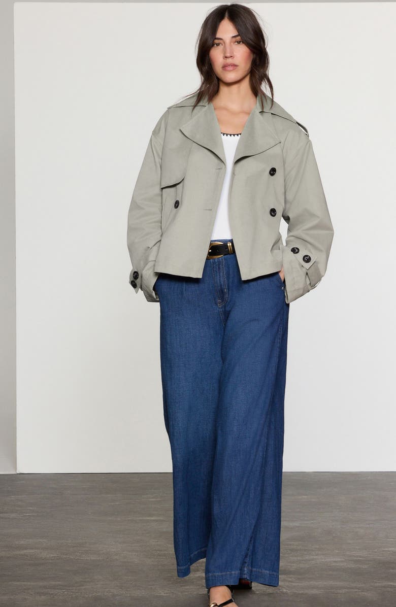 NEXT Crop Cotton Blend Trench Coat, Alternate, color,