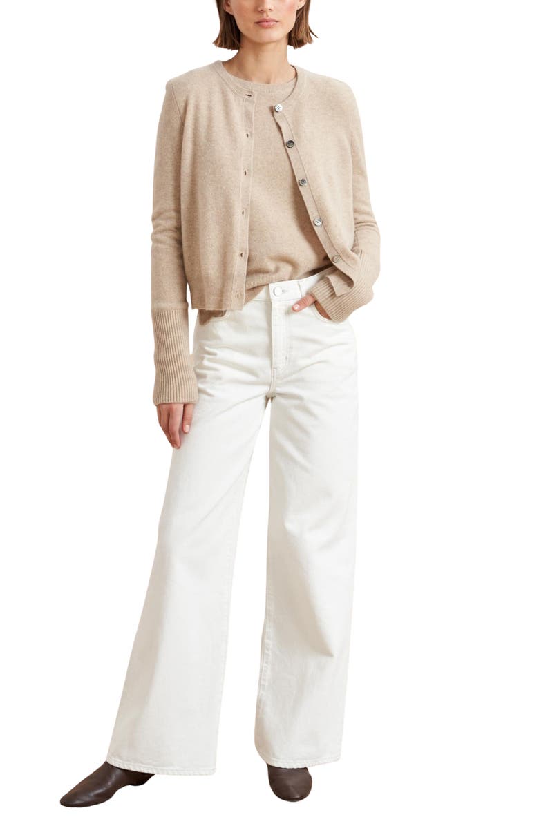 La Ligne Solid Lean Lines Cardigan, Alternate, color, Tan