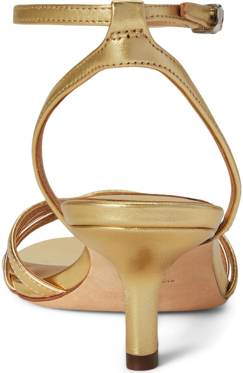 Lauren Ralph Lauren Kendyl Ankle Strap Kitten Heel Sandal, Alternate, color, Soft Gold