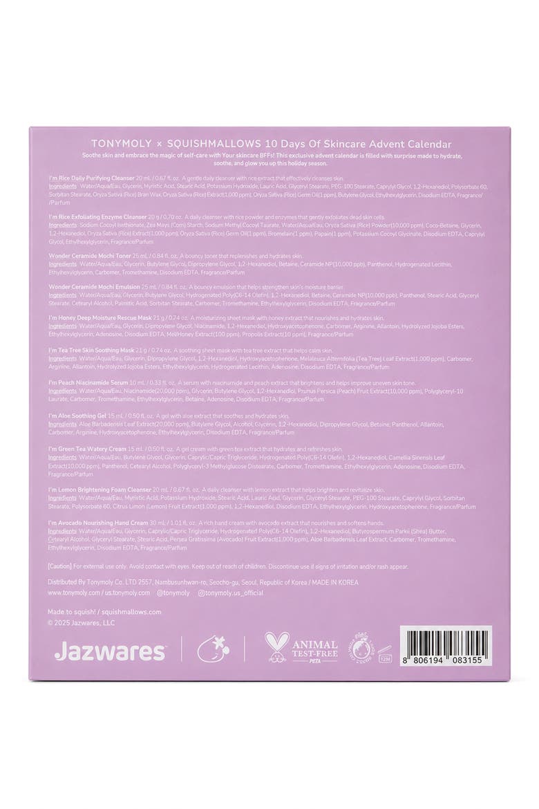 x Squishmallows 10 Days of Skincare Holiday Calendar Set (Limited Edition), Alternate, color, NO COLOR