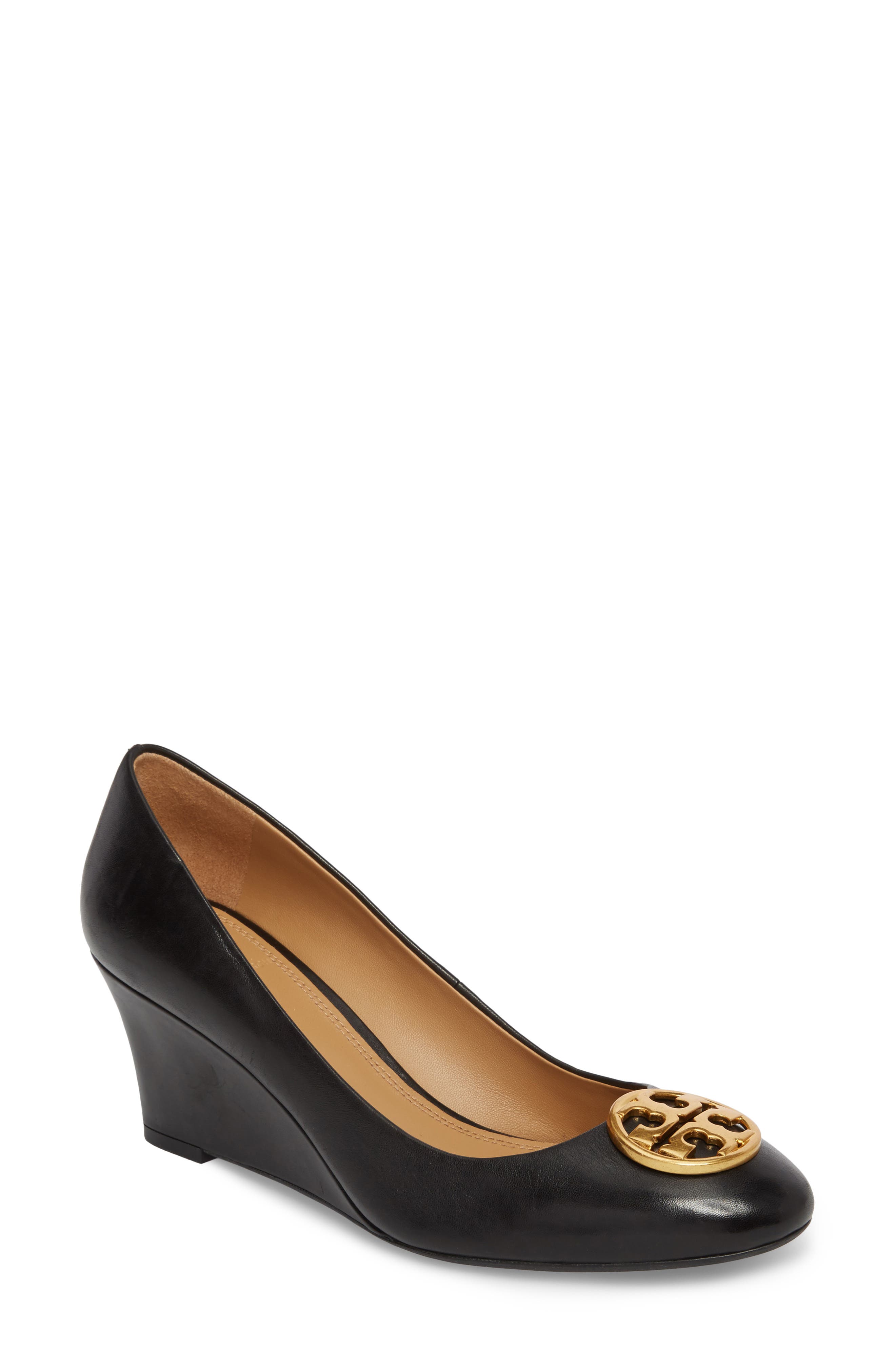 Chelsea Logo Medallion Wedge, Main, color, PERFECT BLACK