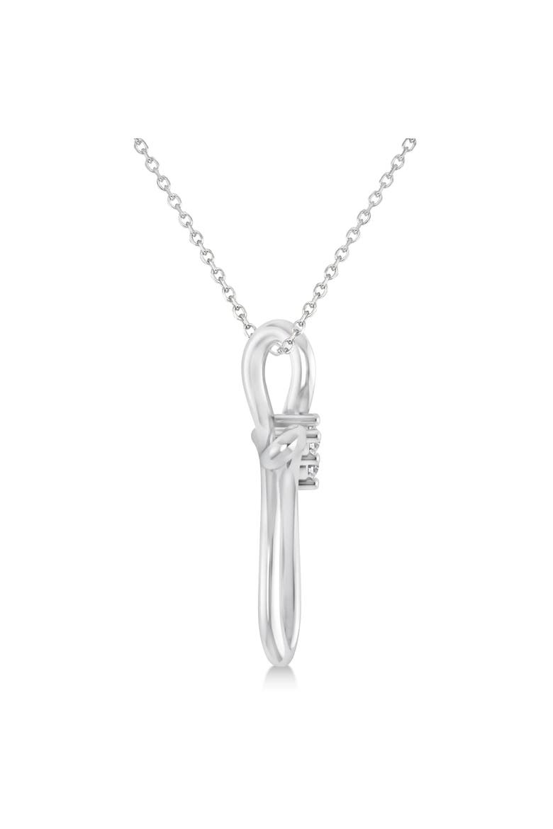 Diamond Two Stone Swirl Cross Pendant Necklace 14k, Alternate, color, White Gold