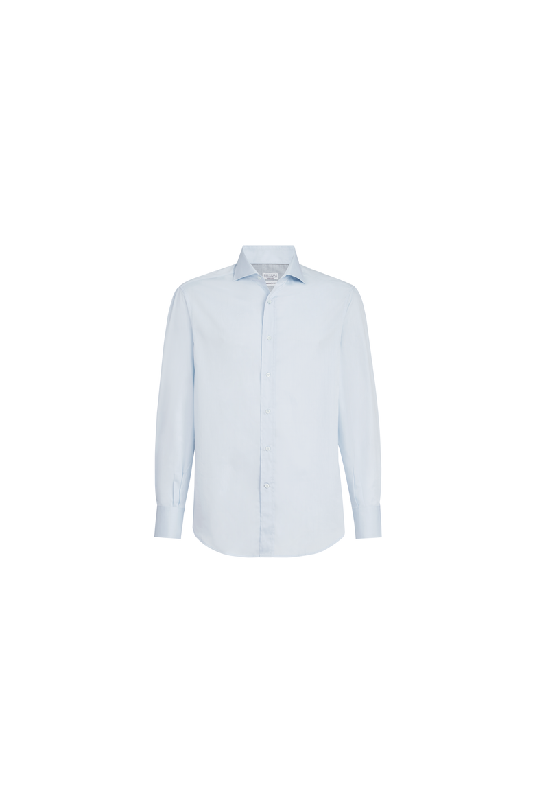 Twill shirt with spread collar, Alternate, color, Azure