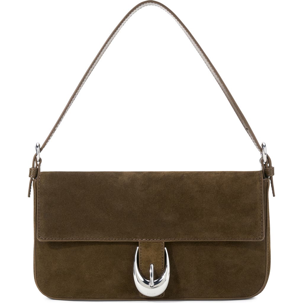 Staud Harlow Suede Shoulder Bag In Brown