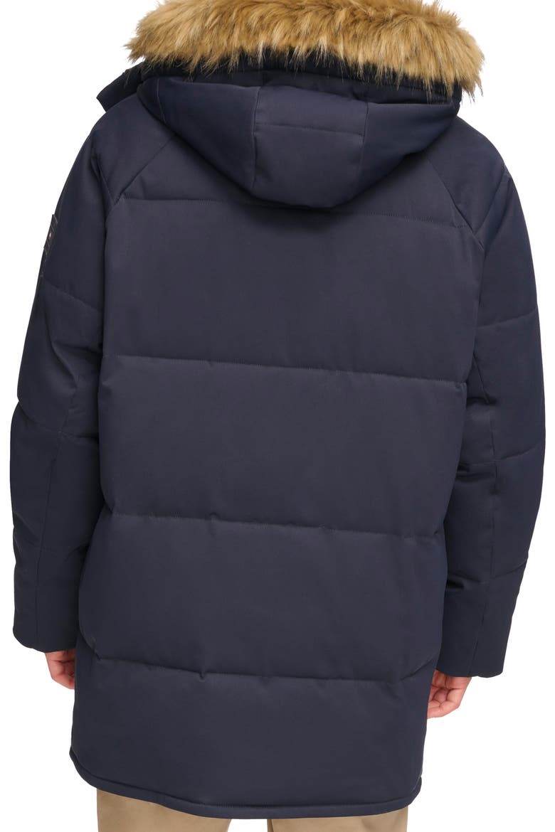 Faux Fur Trim Insulated Parka, Alternate, color, NAVY