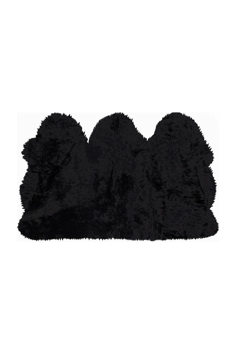 New Zealand Triple Sheepskin Throw, Main, color, BLACK