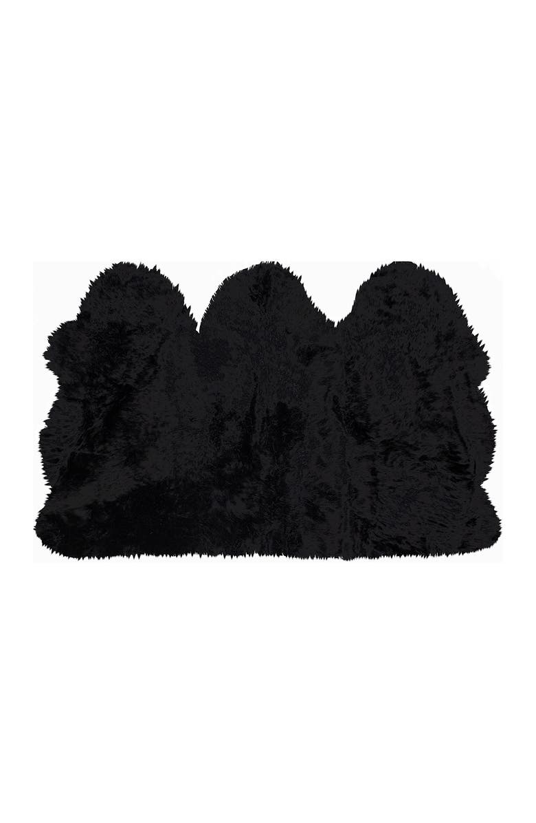NATURAL New Zealand Triple Sheepskin Throw, Main, color, Black