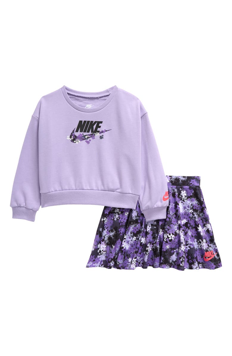 Nike Dri-FIT Graphic Sweatshirt & Skort Set, Main, color, 
