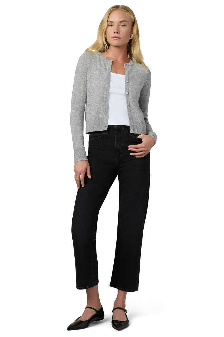 The Dani Crop Cashmere Cardigan, Alternate, color, HEATHER GREY