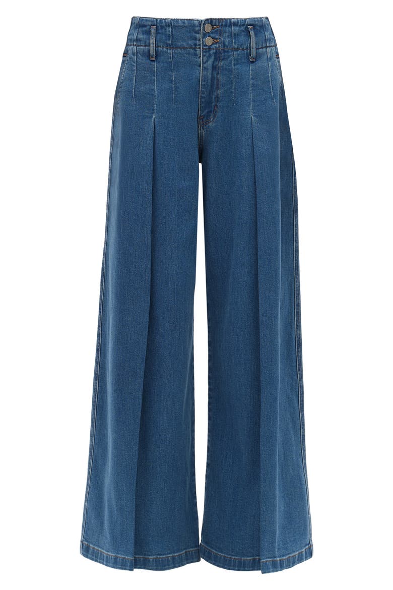Darted High Waist Super Wide Leg Jeans, Alternate, color, RETRO MEDIUM BLUE