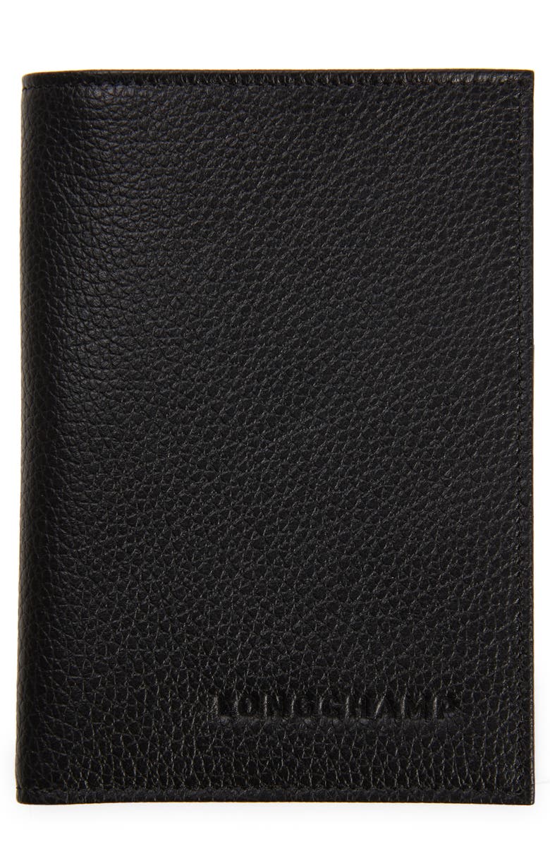 Longchamp Le Foulloné Leather Passport Cover, Main, color, 