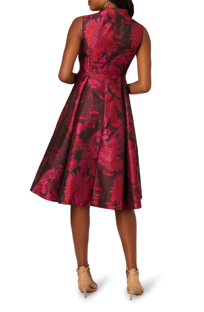 Adrianna Papell Chrysanthemum Jacquard Fit & Flare Cocktail Dress, Alternate, color, Pink Multi