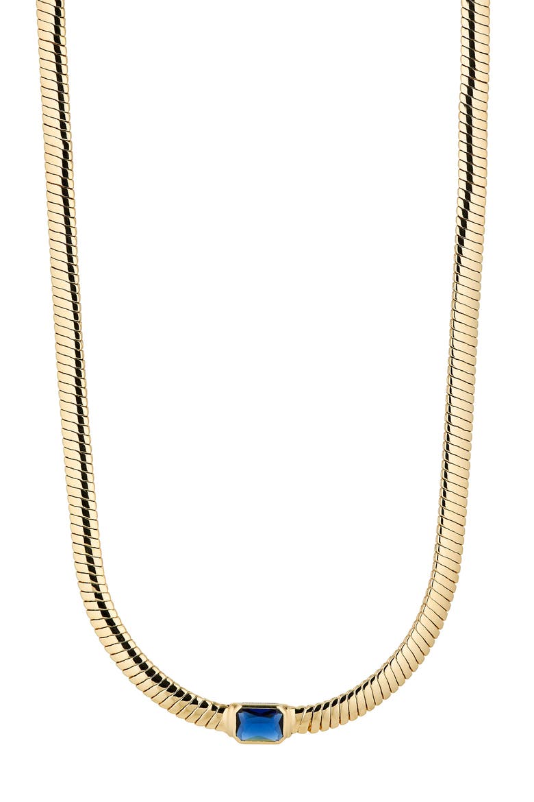 Omega Collar Necklace, Main, color, GOLD WITH SAPPHIRE