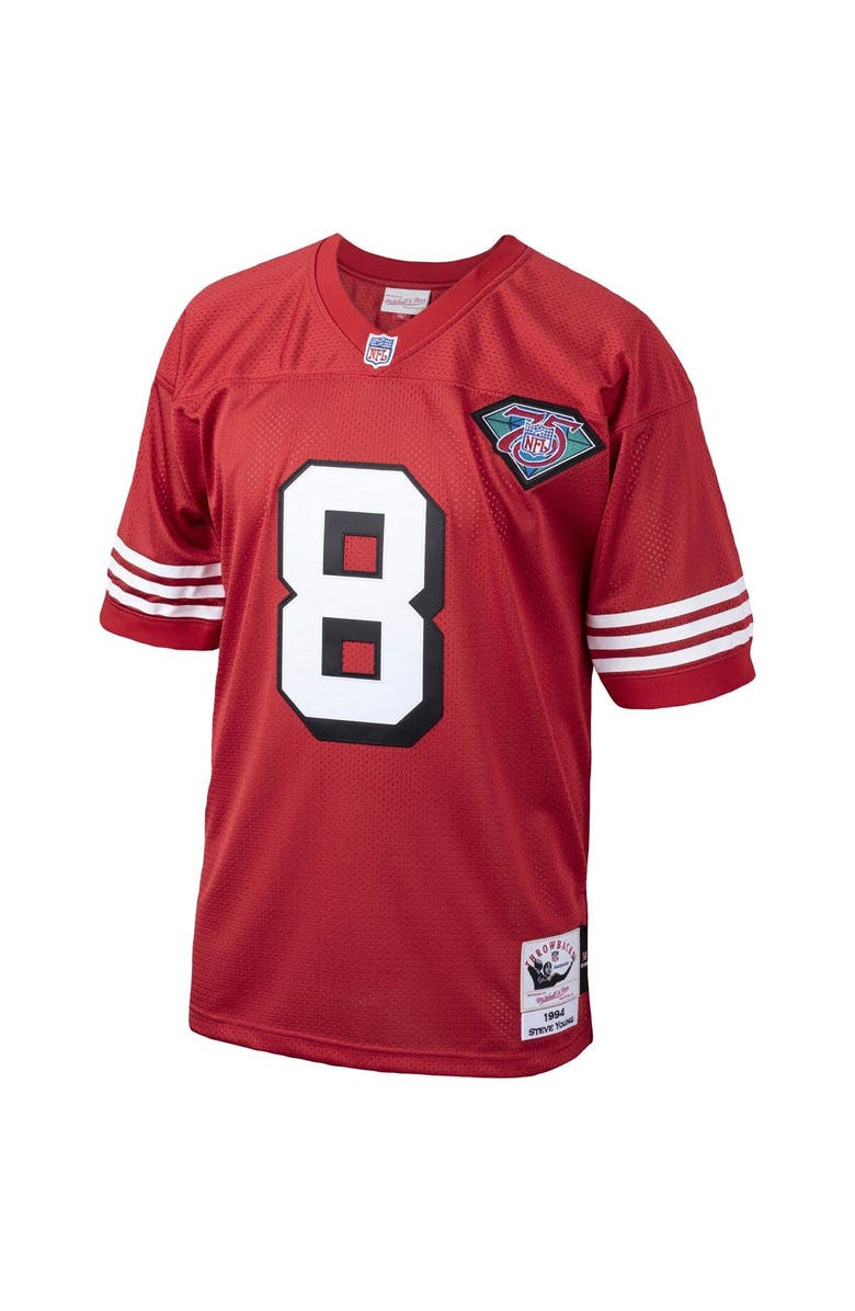 Mitchell & Ness Men's Mitchell & Ness Steve Young Scarlet San Francisco 49ers 1994 Authentic Throwback Retired Player Jersey, Alternate, color, 