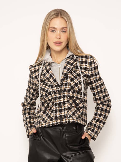 Central Park West Lincoln Crop Plaid Dickie Blazer In Black Plaid