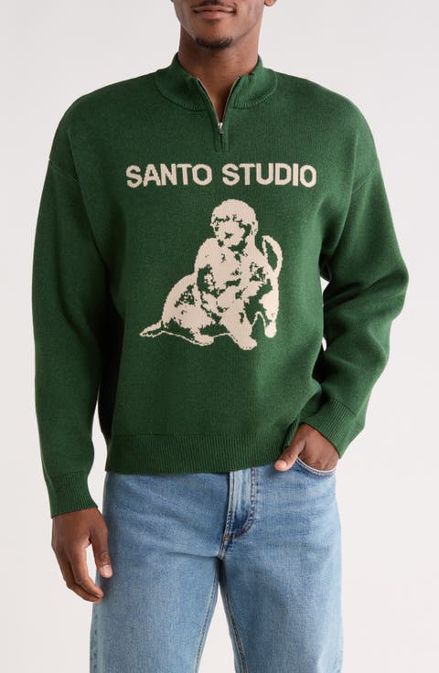 Americana Club Cotton Quarter Zip Sweater