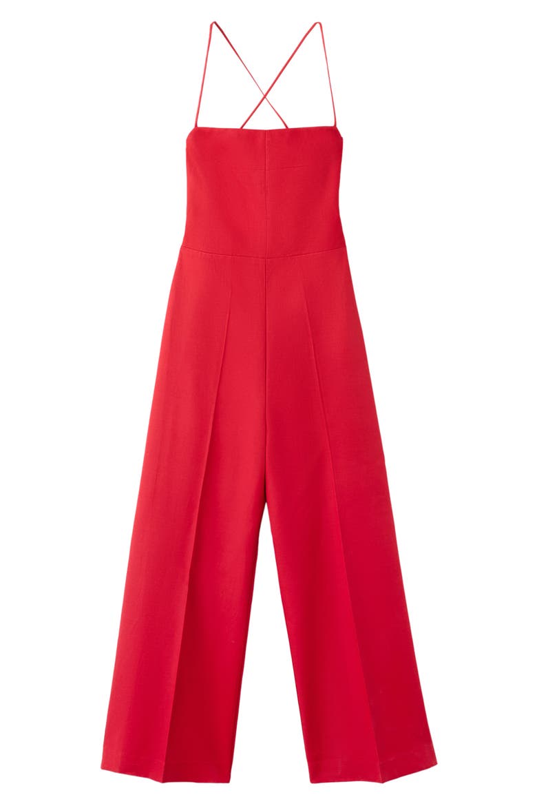 Open Back Crop Jumpsuit, Main, color, RED