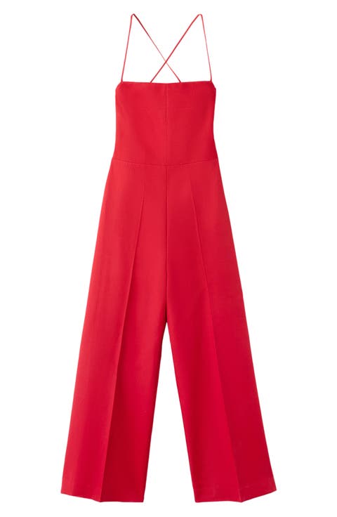 Open Back Crop Jumpsuit
