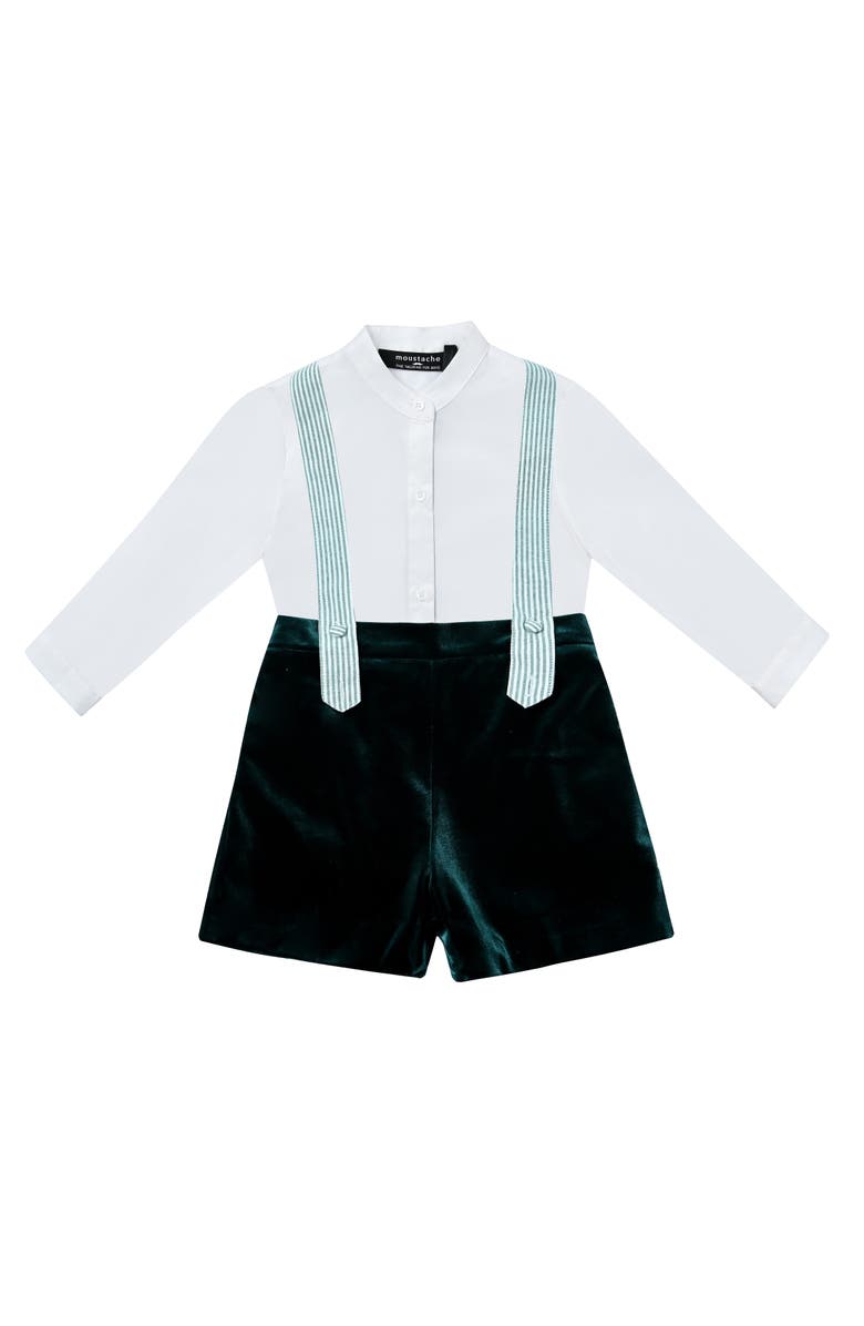 MOUSTACHE Belmont Velvet Suspender Set, Main, color, Green