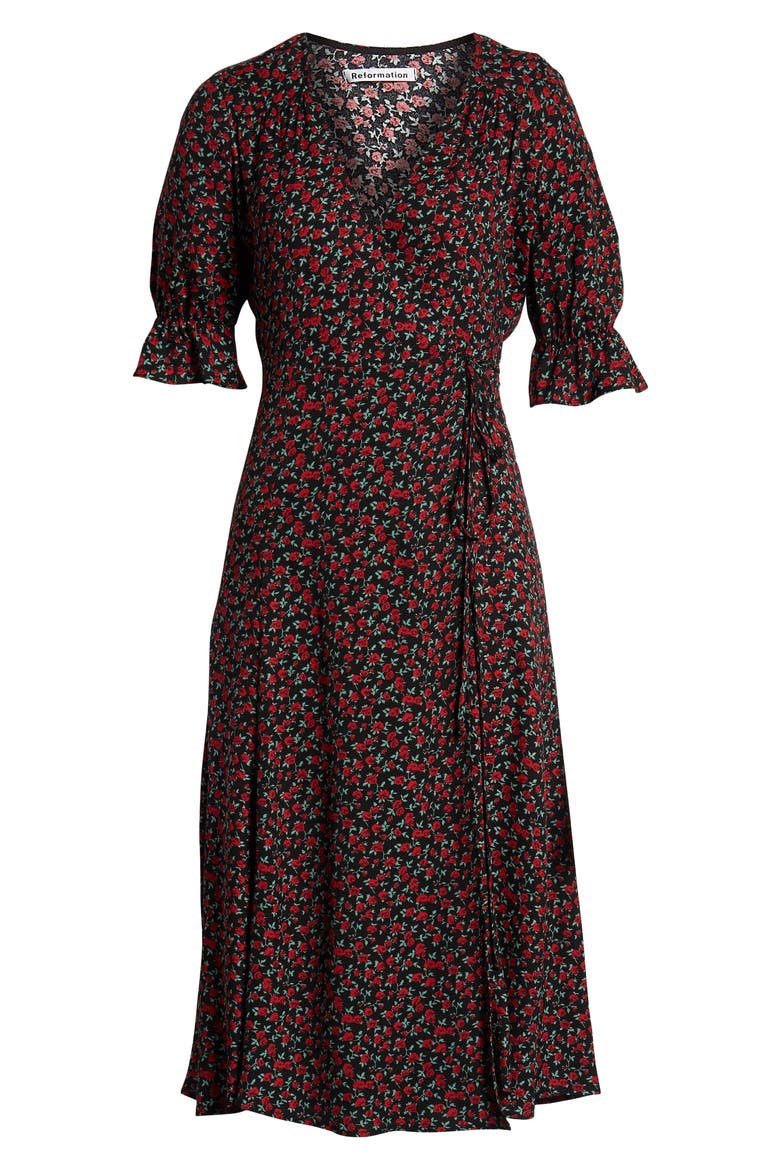 Judith Midi Wrap Dress, Alternate, color, MABEL