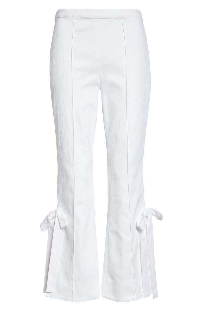 Cinq à Sept Lou Bow Detail Flare Leg Jeans, Alternate, color, 