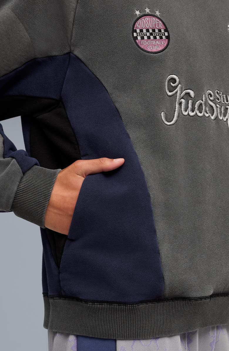 PUMA x KidSuper MCFC Embroidered Cotton Graphic Sweatshirt, Alternate, color, Puma Black