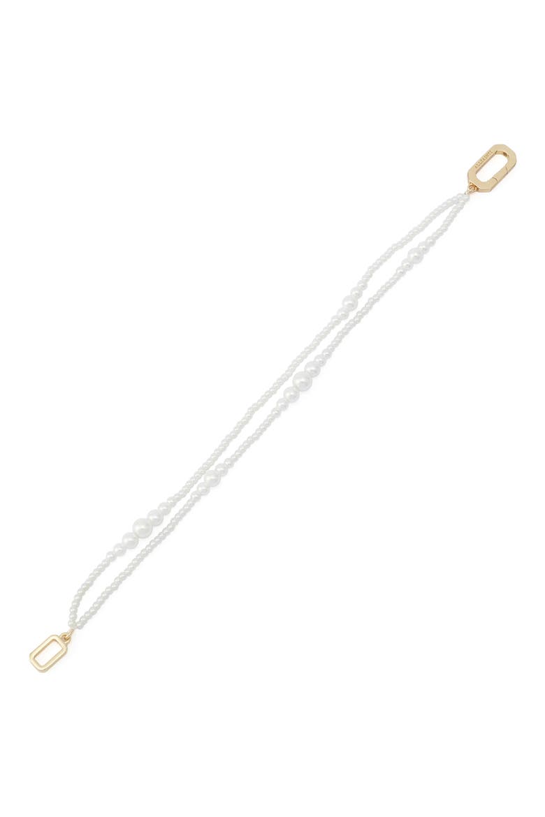 Faux Pearl Double Strand Bracelet, Alternate, color, GOLD/ PEARL