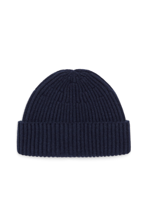 Cashmere rib knit beanie