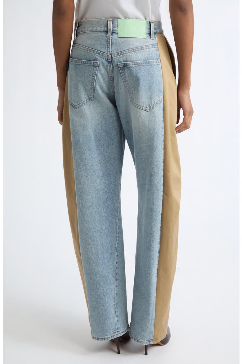 Clyde Colorblock Barrel Leg Jeans, Alternate, color, MARFA BLUE