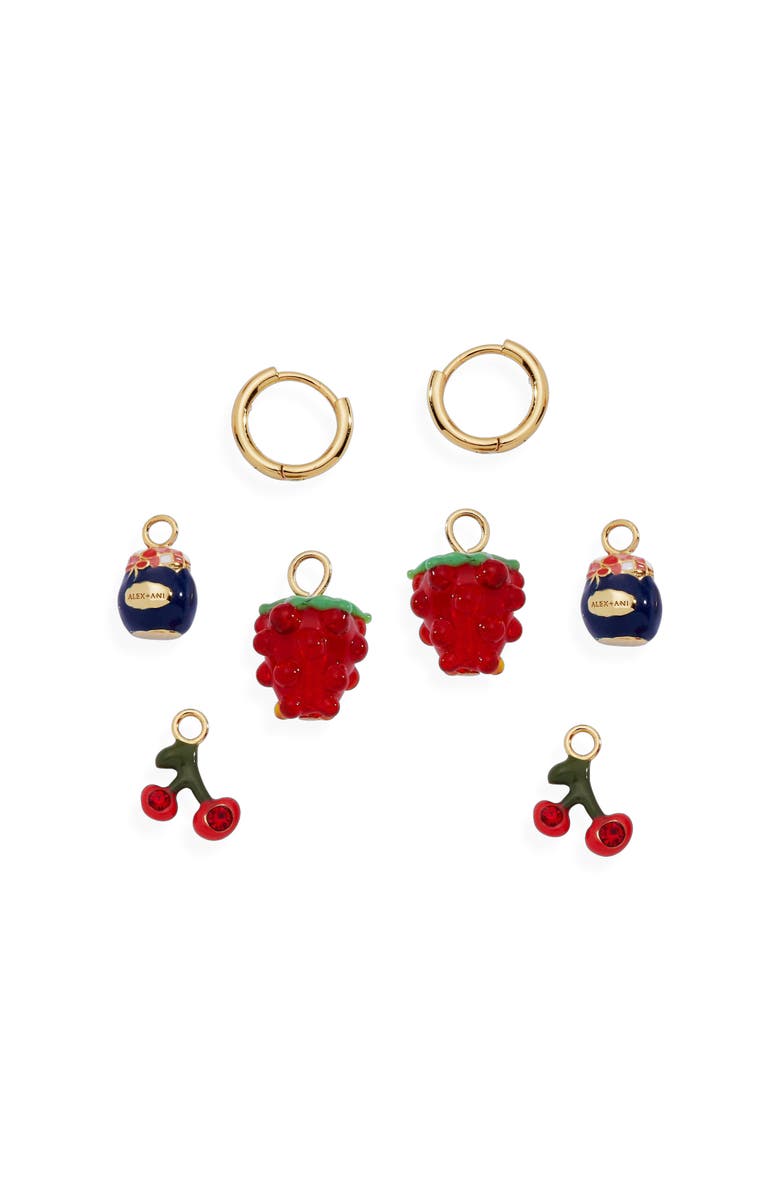 Alex and Ani Picnic Interchangeable Huggie Set, Main, color, Red