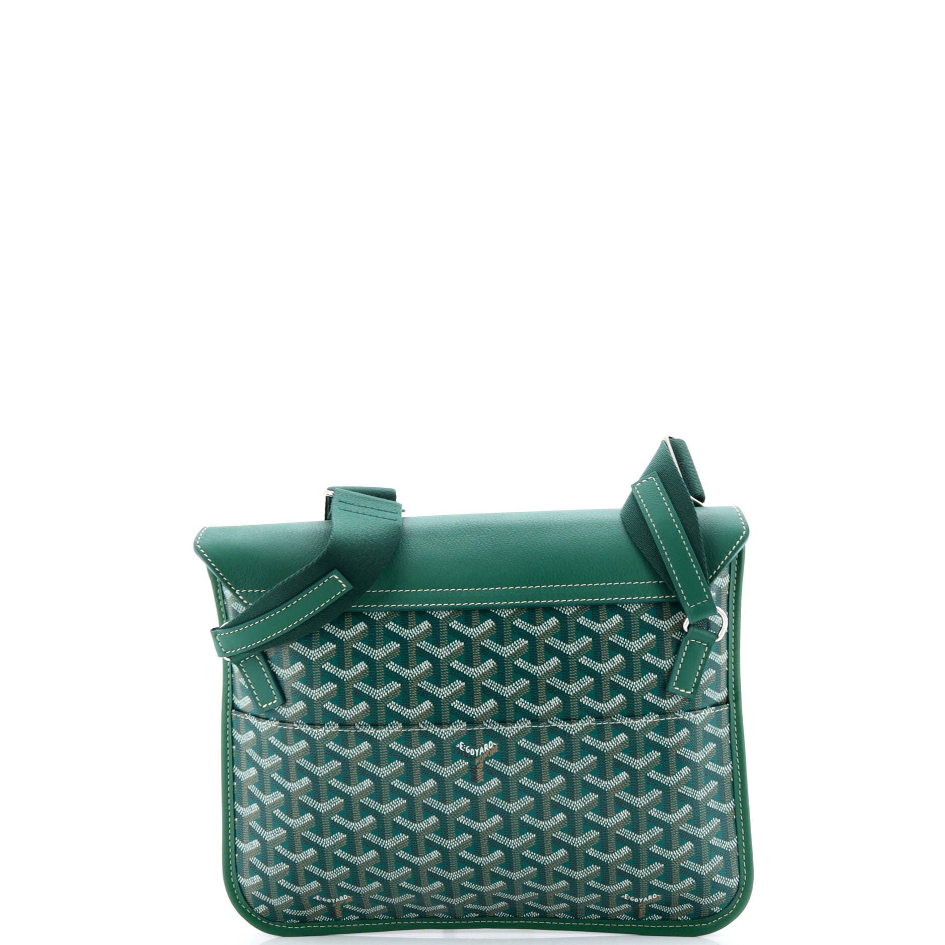 Pre-Owned Goyard Coursier Messenger Bag Coated Canvas and Leather, Alternate, color, Green