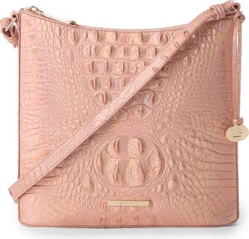 Brahmin Elsa - high quality Sandshell pink croc embossed large bag purse