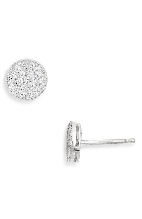 CZ Pavé Stud Earrings