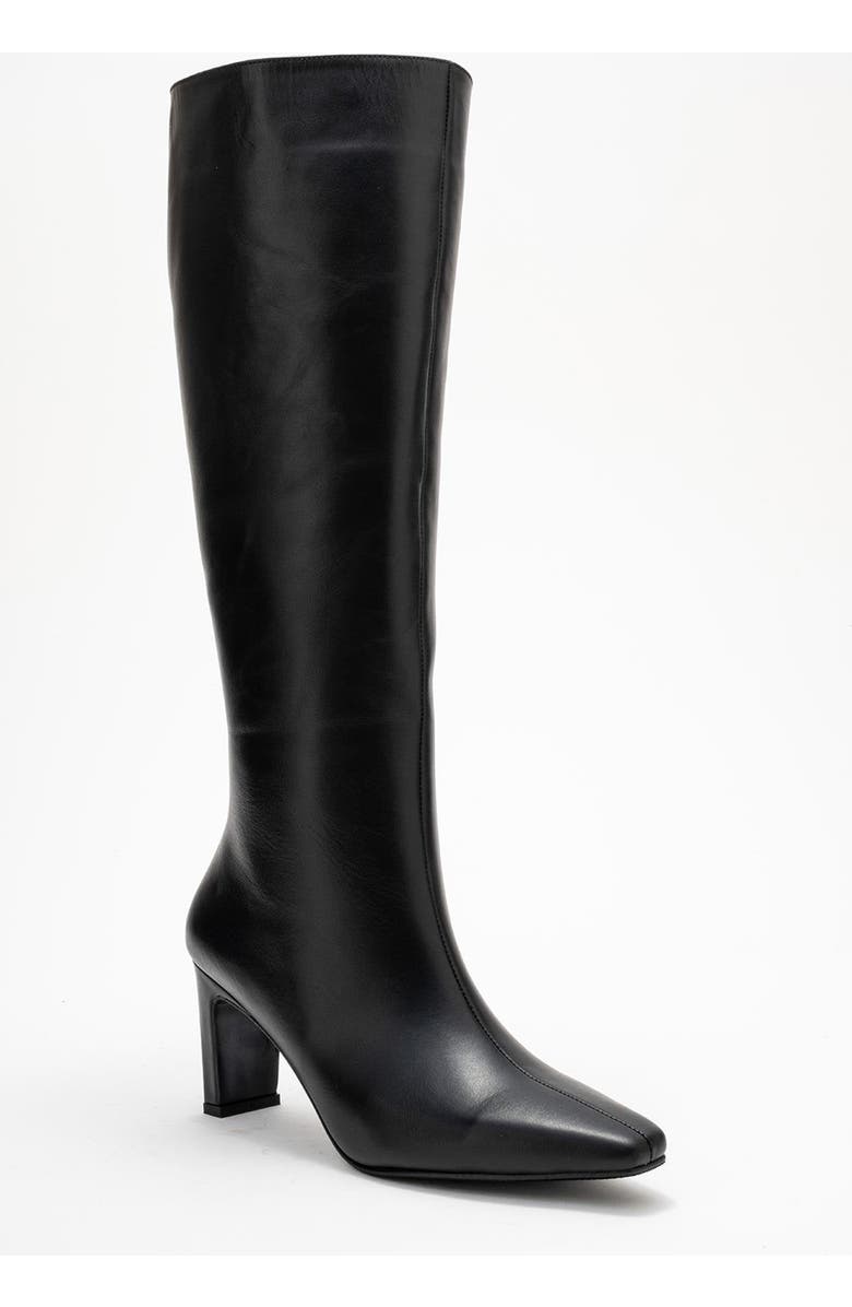 Forever & Always Shoes Velencia Leather Knee High Boot, Main, color, Black Leather