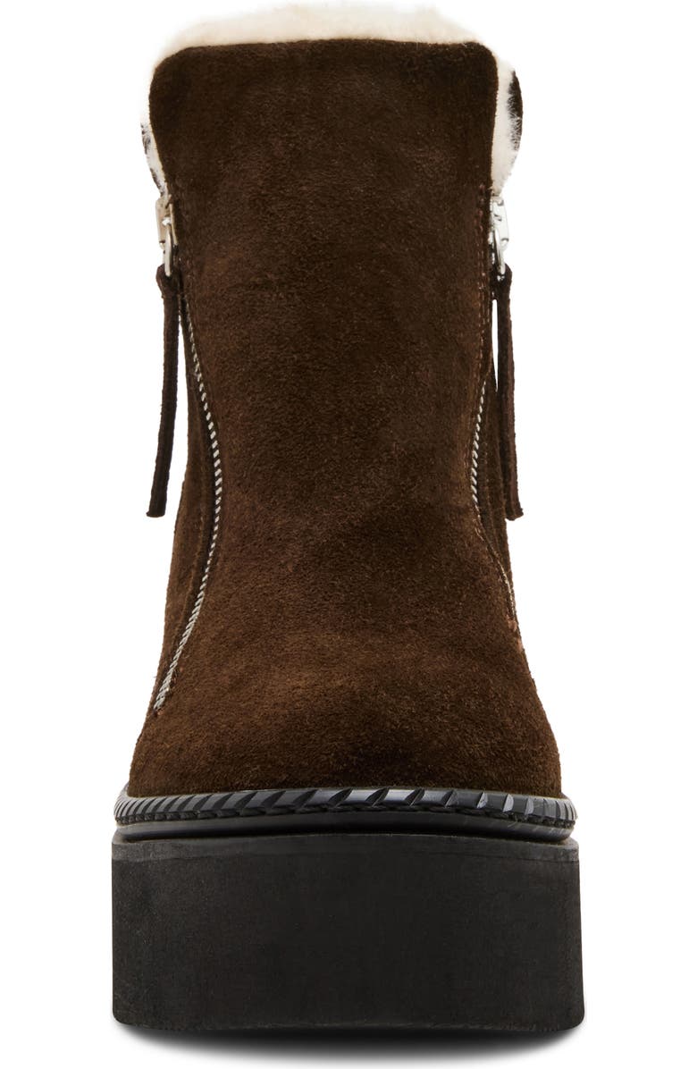 Steve Madden Drift Platform Genuine Shearling Lined Wedge Bootie, Alternate, color, Brown Suede