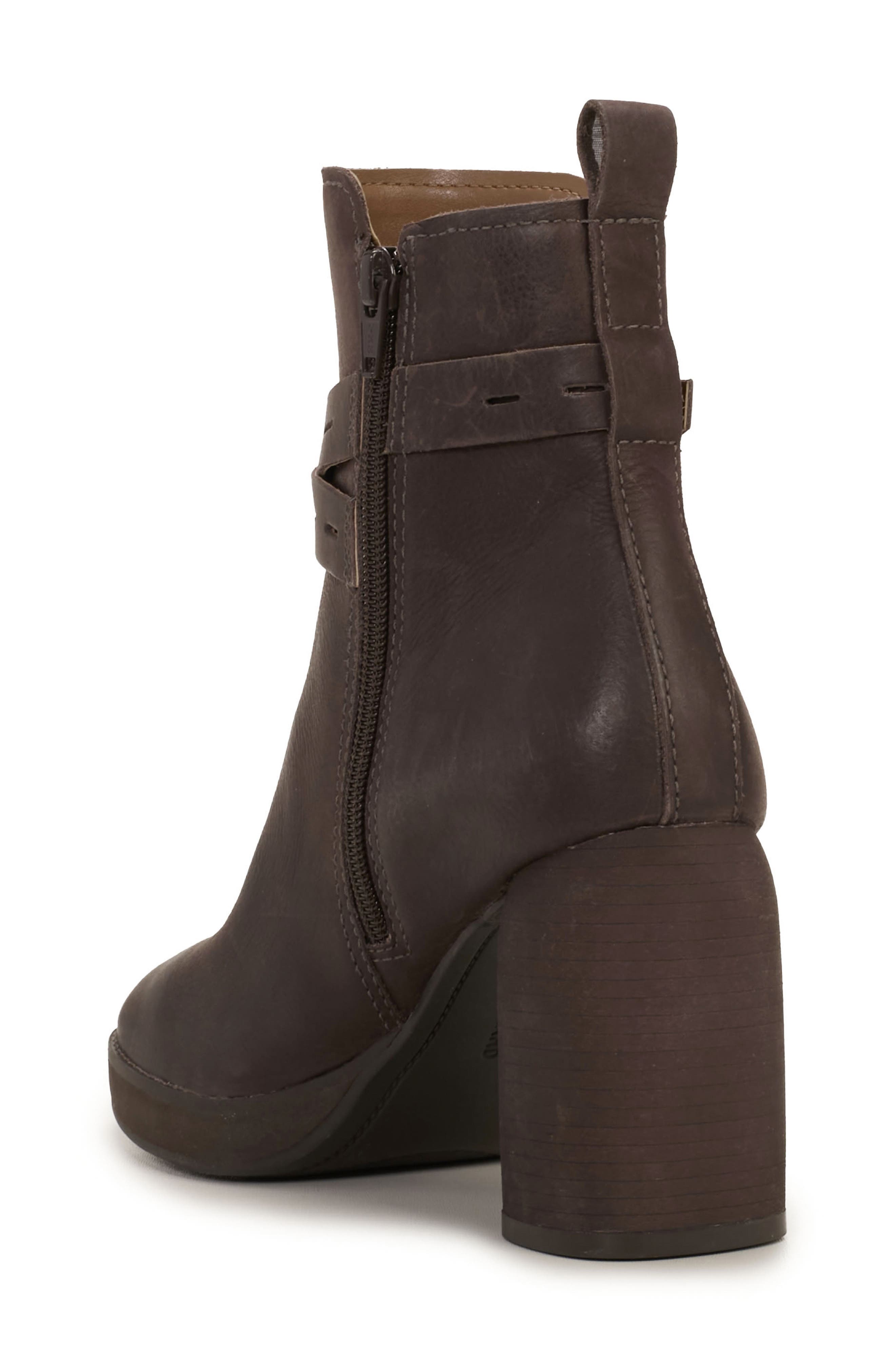 Lucky Brand Natesa Block Heel Bootie, Alternate, color, Chocolate Bzhwdy