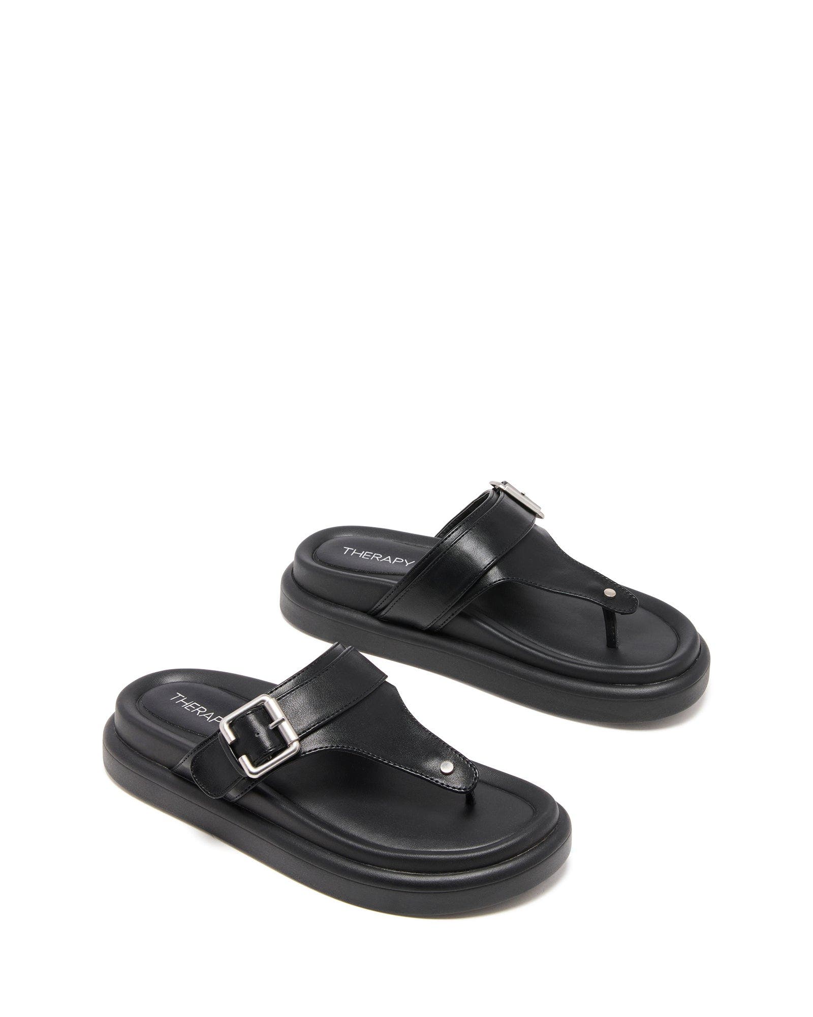 Palloma Open Round Toe Sandal, Alternate, color, BLACK SMOOTH PU