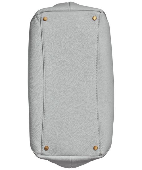Donna Karan Glenwood Leather Shoulder With Tassel Detail In Pearl Grey