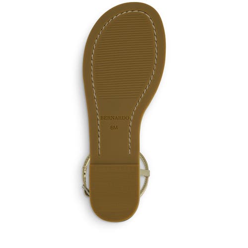 Shop Bernardo Footwear Hercu T-strap Sandal In Champagne