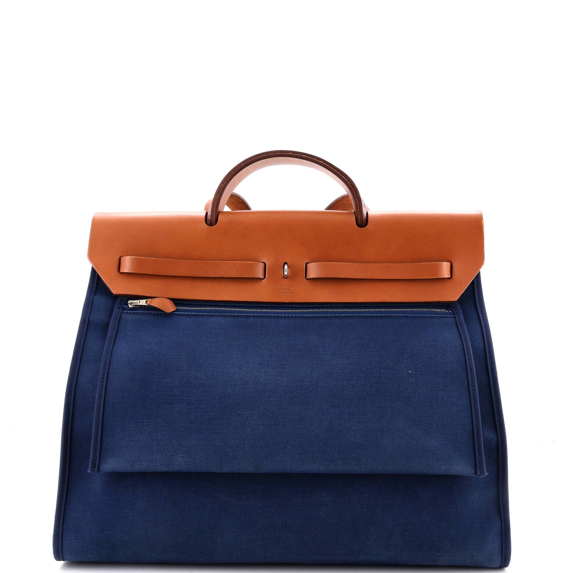Herbag Zip Leather and Toile 39, Alternate, color, Blue