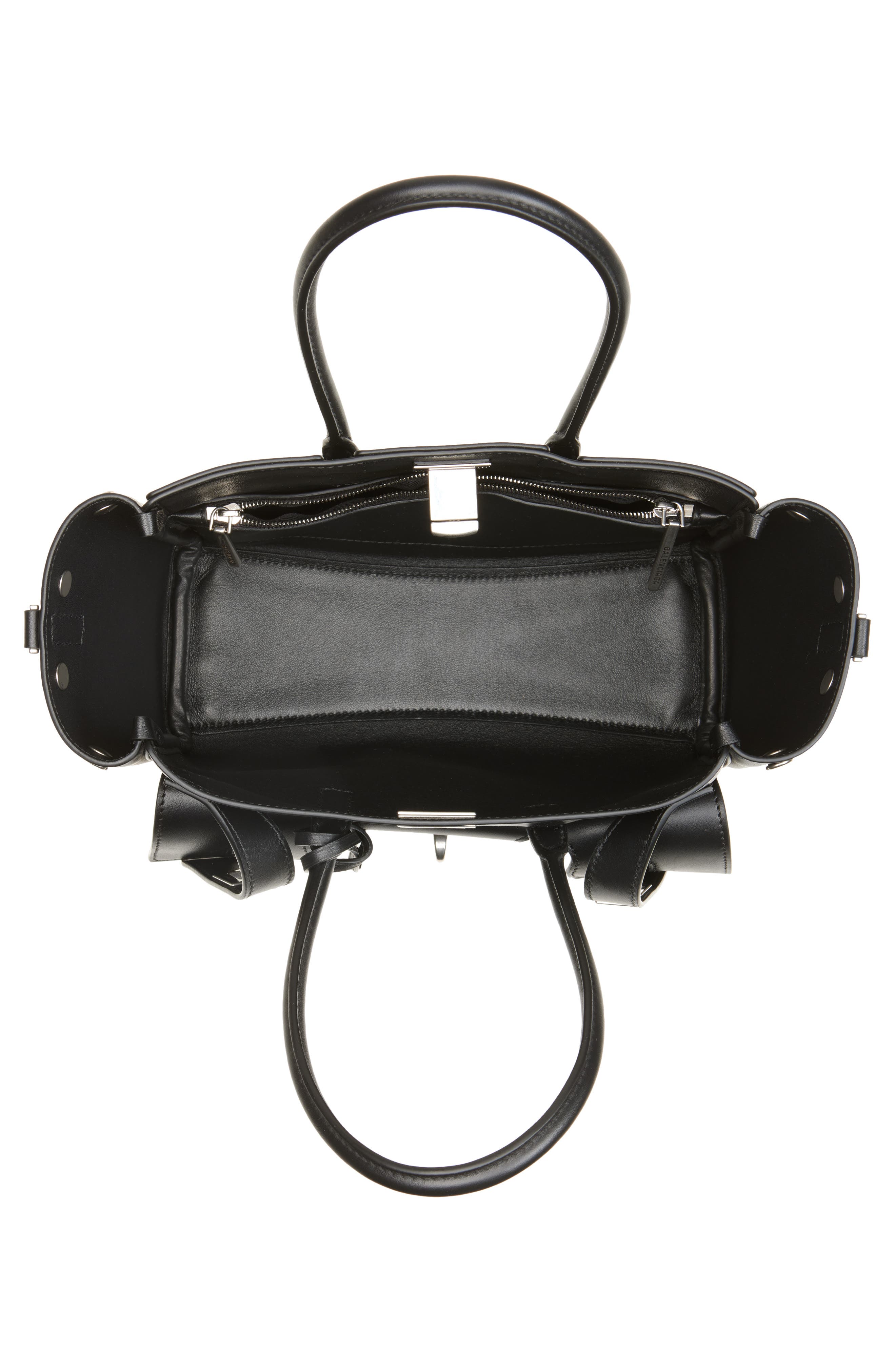 Balenciaga Small Bel Air Leather Carry All Bag, Alternate, color, 1000 Black