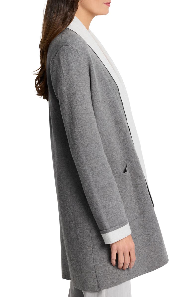 NIC+ZOE Cool Nights Reversible Fringe Knit Jacket, Alternate, color, Nickel