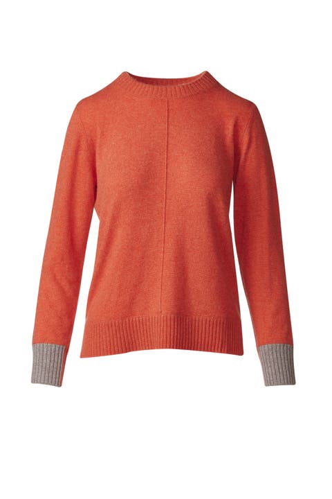 Contrast Trim Crew Sweater