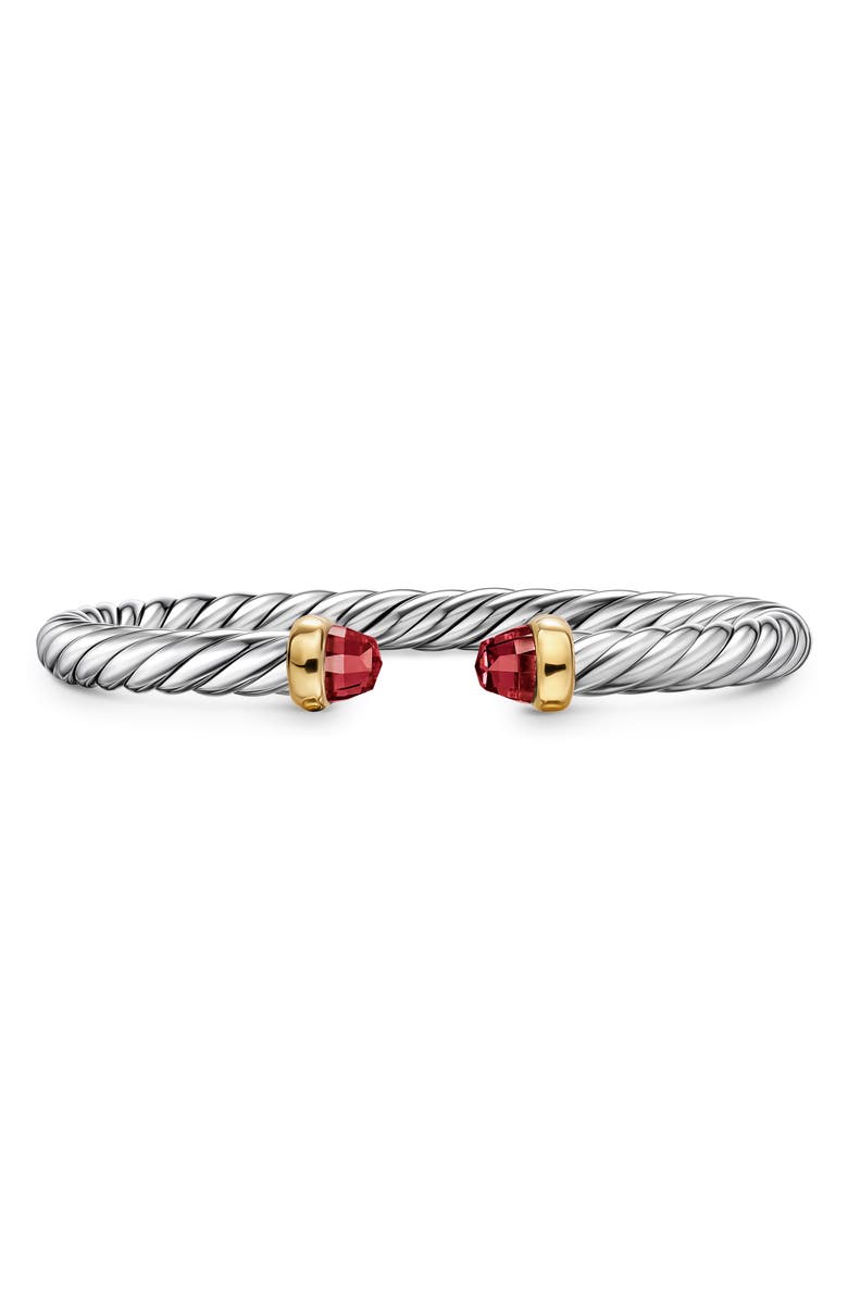 David Yurman Cable Flex Rock Crystal Bracelet, 6mm, Main, color, Silver