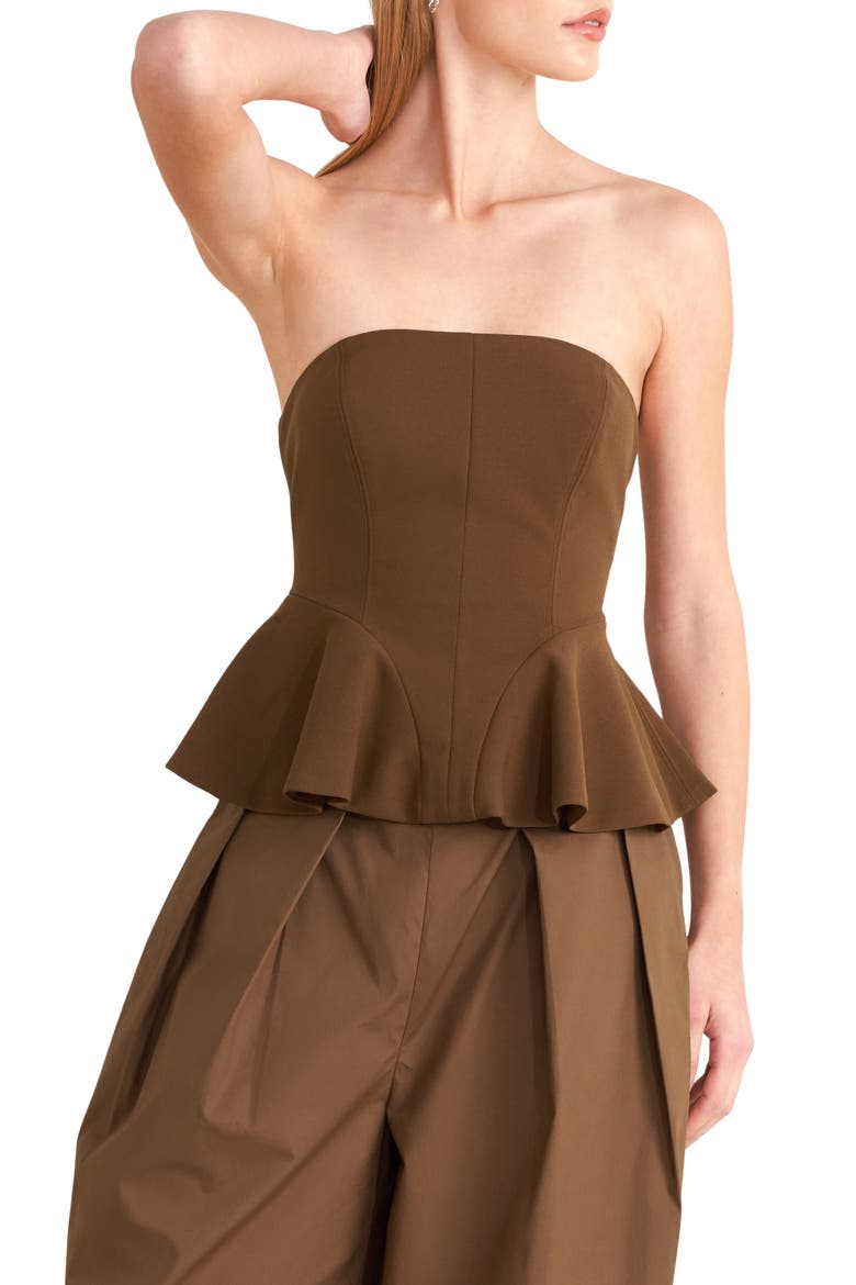 Tube Peplum Top, Main, color, BROWN